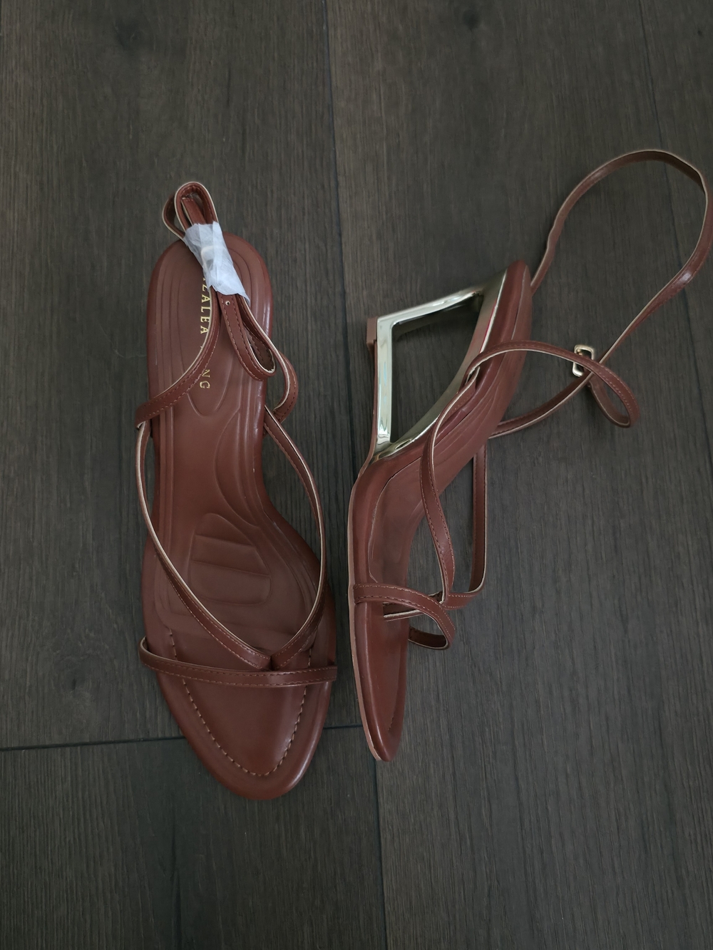 Wedge Strappy Sandal in Brown